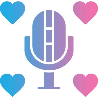 Mikrofon. Web simgesi basit illüstrasyon