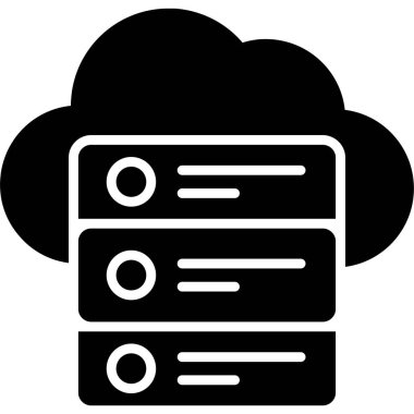 veri bulut sunucu simgesi katı biçiminde