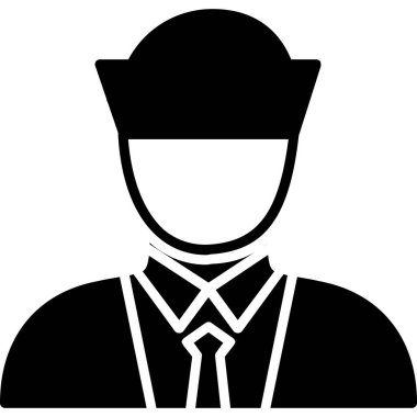 Avatar iş adamı şapka takıyor, maske takıyor.