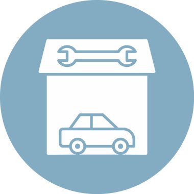 Araba garajı ikonu. Web için araba vektör simgelerinin basit illüstrasyonu