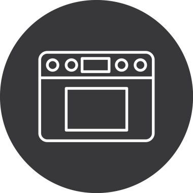 Fırın kabartma vektör ikonu tasarımı ve düzenlenebilir. Mutfak işareti.