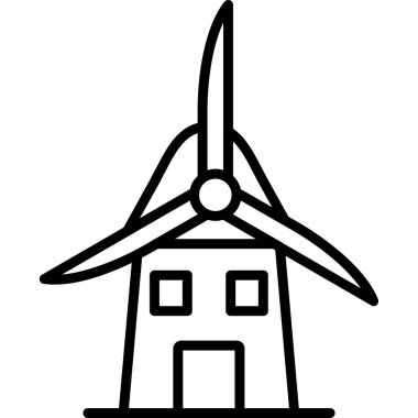 Yel değirmeni ikonu vektör illüstrasyonu