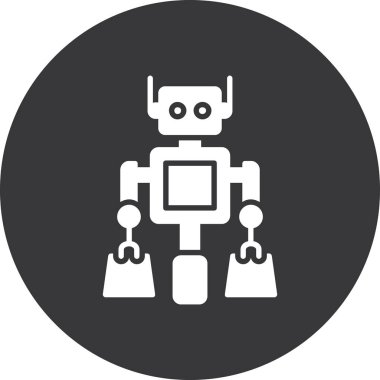 Moda Biçimli Robot Simgesi İzole Arkaplan