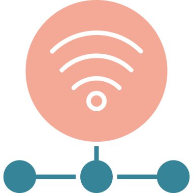 Kablosuz. Web simgesi basit illüstrasyon