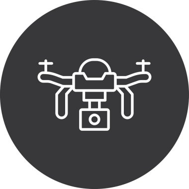 Drone kamera simgesi, basit biçim