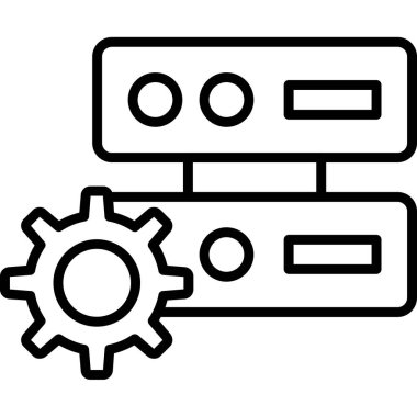 Ayarları, vektör illüstrasyonu olan bilgisayar sunucusu