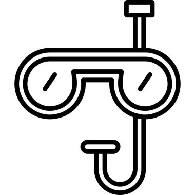 Gözlük gözlüğü simgesi ana hatlarıyla