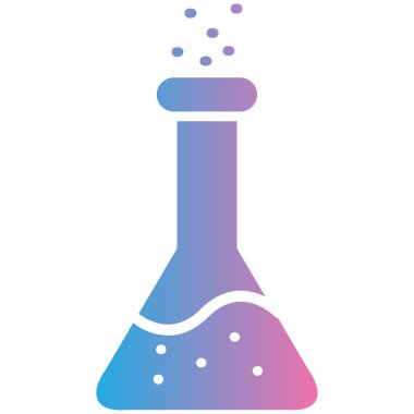 Beyaz arkaplanda izole edilmiş kimyasal bilim simgesinin vektör çizimi