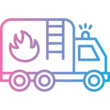 Yangın kamyon simge vektör çizim