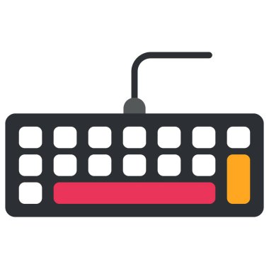 Beyaz arka plan üzerinde klavye şeffaf işareti izole klavye simge vektör,