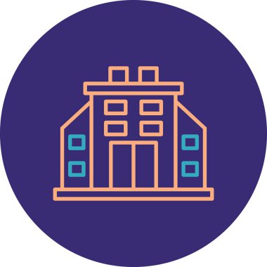 Bina. Web simgesi basit illüstrasyon