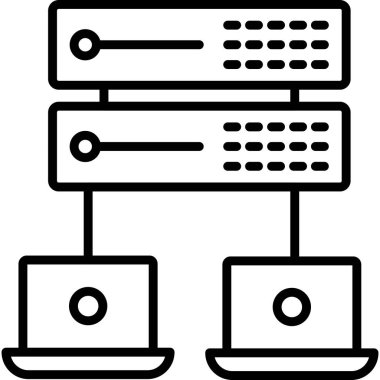 ağ sunucu simgesi ana hat biçiminde