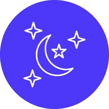 İyi geceler ay. Web simgesi vektör illüstrasyonu