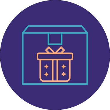 Hediye kutusu. Basit illüstrasyon