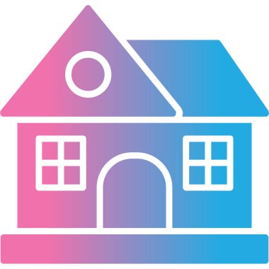 Bir bina simgesinin vektör illüstrasyonu