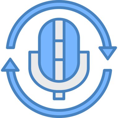 Mikrofon. Web simgesi basit illüstrasyon