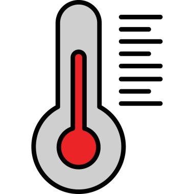 iklim sıcaklığı tahmin simgesi ana hatlar biçiminde