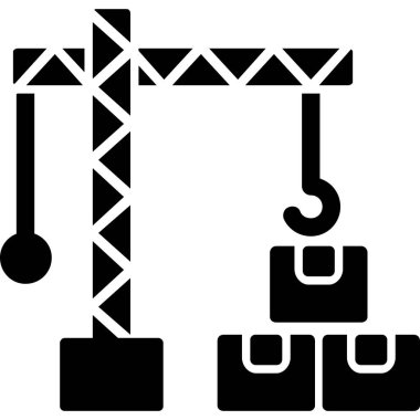 Vinç vinç kule simgesi katı stil