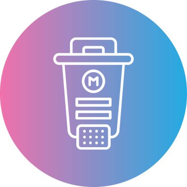 Çöp tenekesi. Basit illüstrasyon