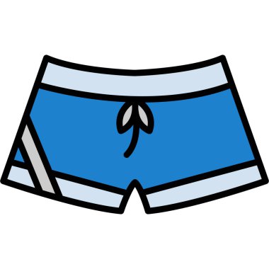 şort simgesi. renk illüstrasyonu