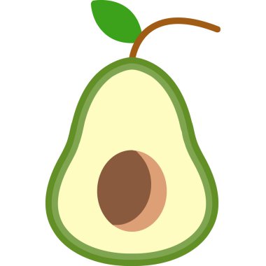 avokado meyvesi, illüstrasyon, vektör, beyaz arka planda..