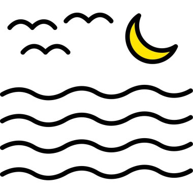 Ay. Web simgesi basit illüstrasyon