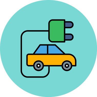 Bir araba simgesinin vektör illüstrasyonu