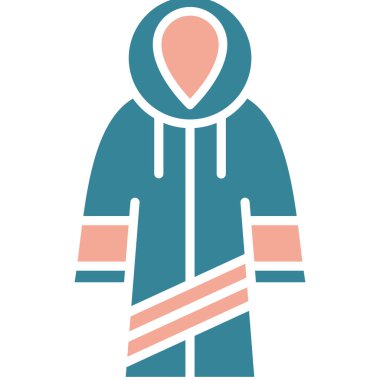 Kışlık giysileri olan izole bir adam.