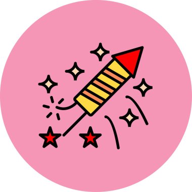 Havai fişekler. Web simgesi basit illüstrasyon