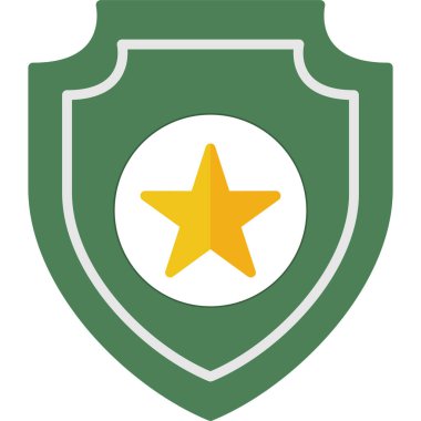 Kalkan vektör simgesi. biçim iki renkli düz sembol, eko yeşil ve gri renkler, yuvarlak açılar, beyaz arkaplan