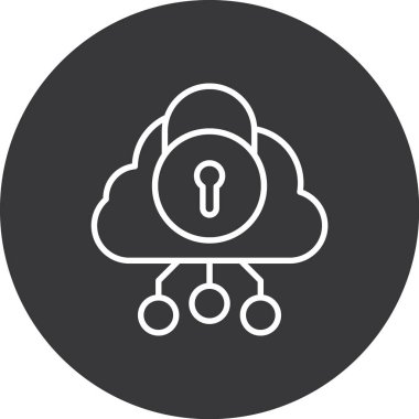 bulut depolama çizgisi simgesi, bulut ve ağ, bulut işareti, sembol, düzenlenebilir vuruş.