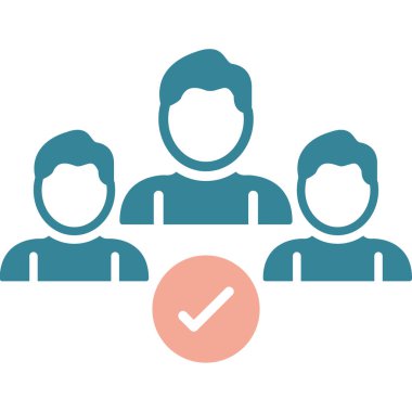 İnsanlar düz renk simgesini yönetir