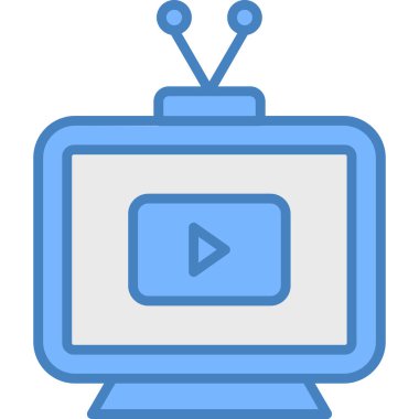 TV simgesi, ana hatlı vektör çizimi