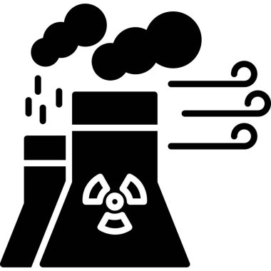Nükleer santral vektör simgesi