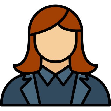 İş kadını simgesi vektör illüstrasyonu