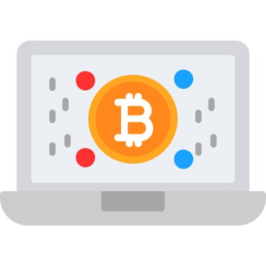 Bitcoin düz vektör simgesi