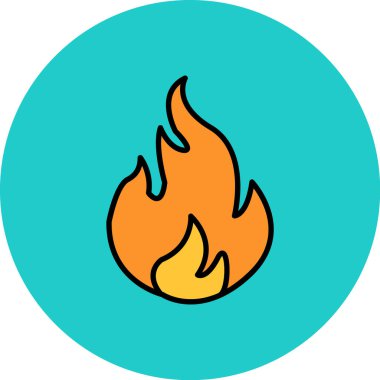 Ateş ikonu. vektör illüstrasyonu