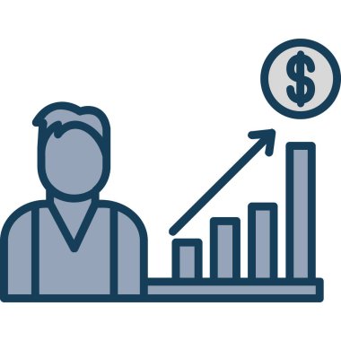 Büyüme vektör satırı simgesi