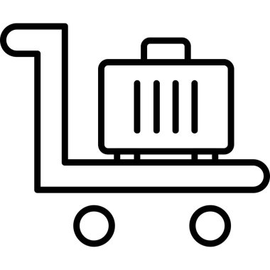 Trolley simgesi, vektör illüstrasyonu