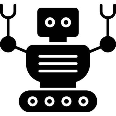 Robot robot simgesi, vektör illüstrasyonu