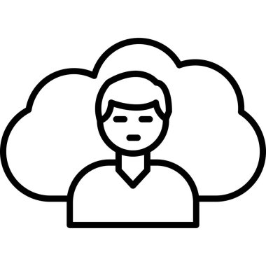 Bulut simgesi vektörü olan avatar adam