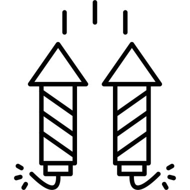Havai fişek ikonu. Beyaz arkaplanda izole edilmiş web tasarımı için havai fişek vektör simgesi ana hatları