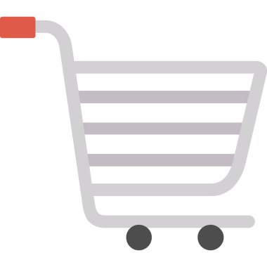 alışveriş sepeti düz vektör simgesi