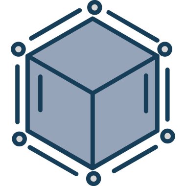 küp simge vektör çizim