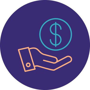 Para için. Web simgesi basit illüstrasyon