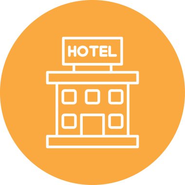 Otel modern simgesi, vektör illüstrasyonu