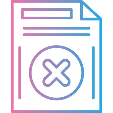 Dosya biçimi simgesini, ana hatlı vektör illüstrasyonunu sil