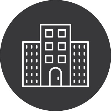 Bina. Web simgesi basit illüstrasyon
