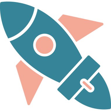 Roket. Web simgesi basit illüstrasyon