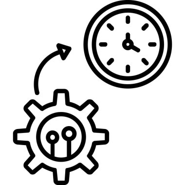 Zaman yönetimi çizgi simgesi